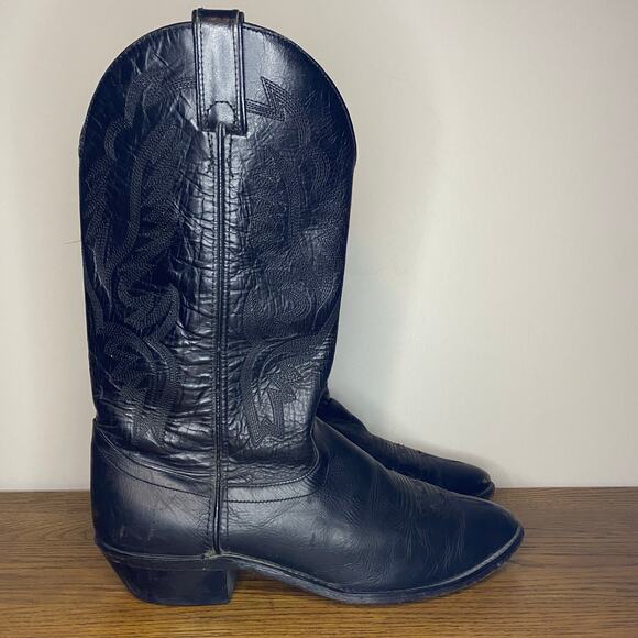 Laredo Men’s Paris Black Leather Cowboy Western Boots 4240 Size 9.5D - Picture 1 of 7